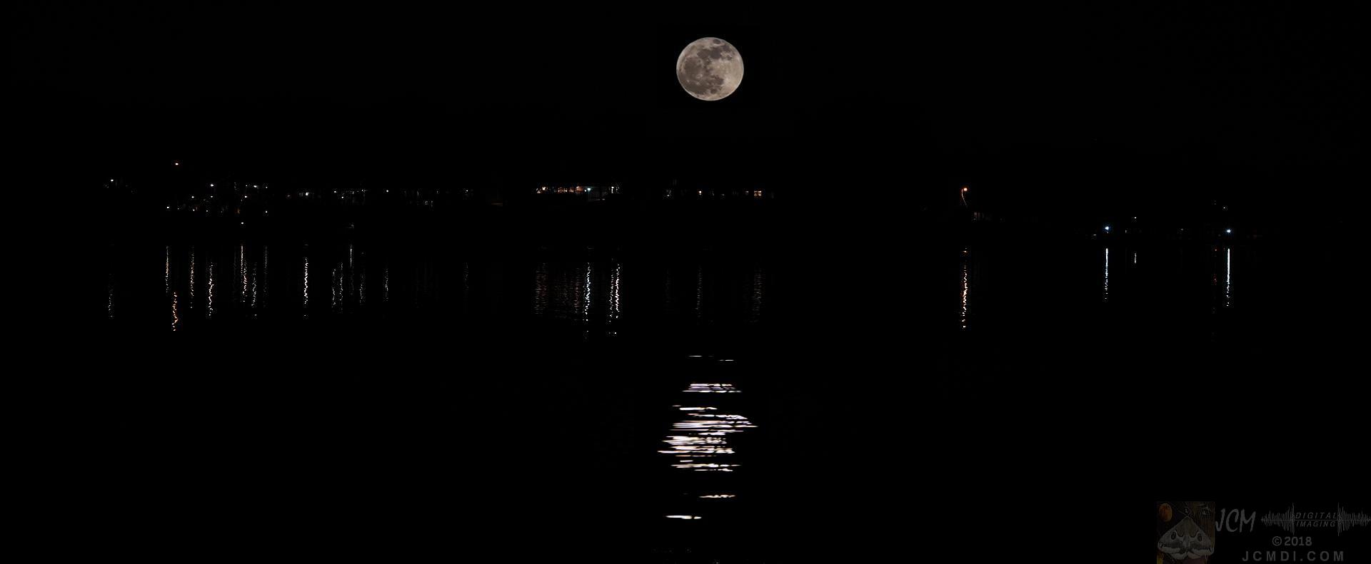 Old Hickory Lake night solstance moon rise
